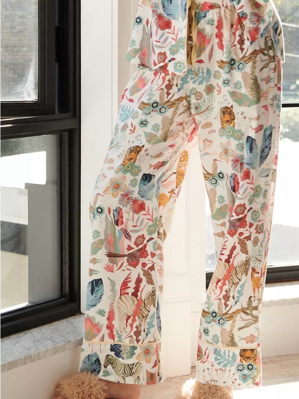 Anthropologie | Michelle Morin Animalia Flannel Pajamas - sz SM